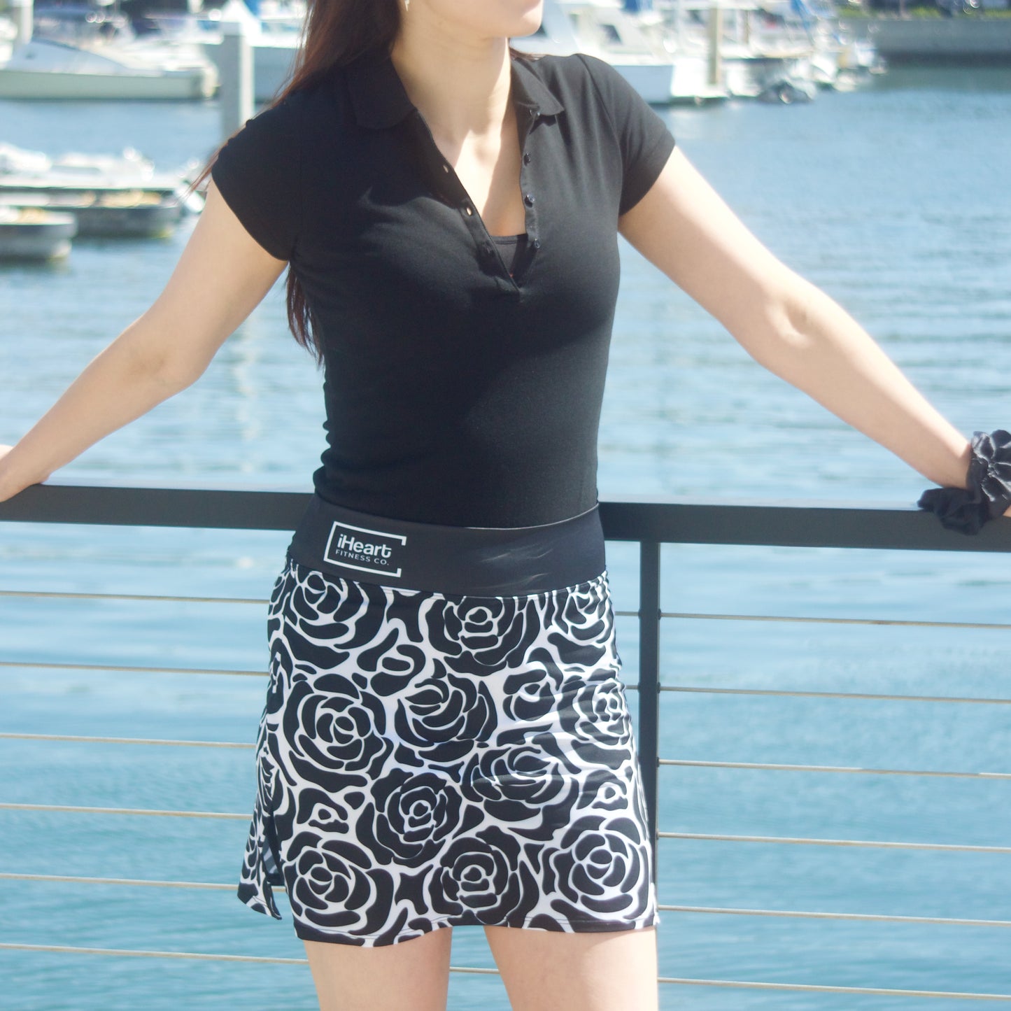 black and white skort for women