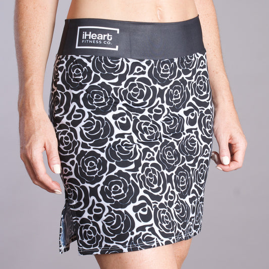 black and white skort