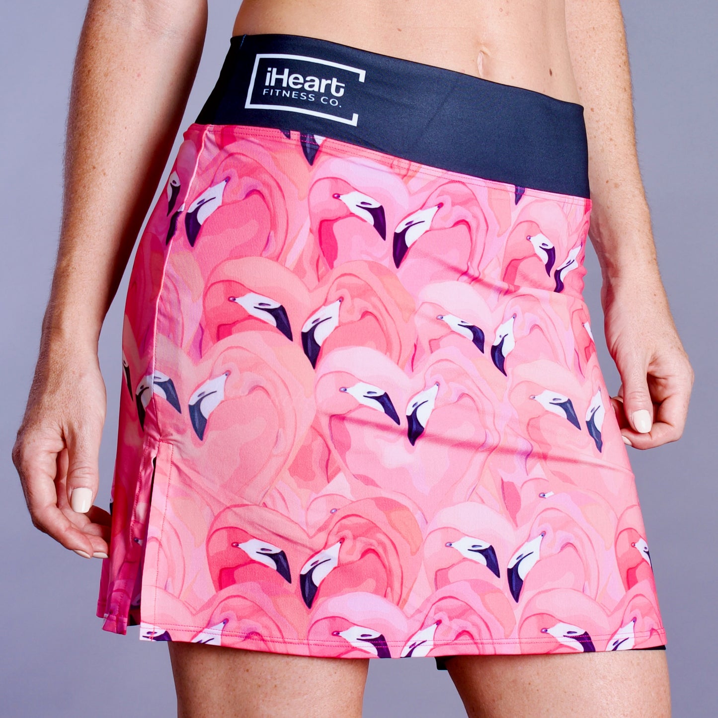 pink skort with flamingos