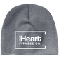 grey beanie with white iheart fitness logo