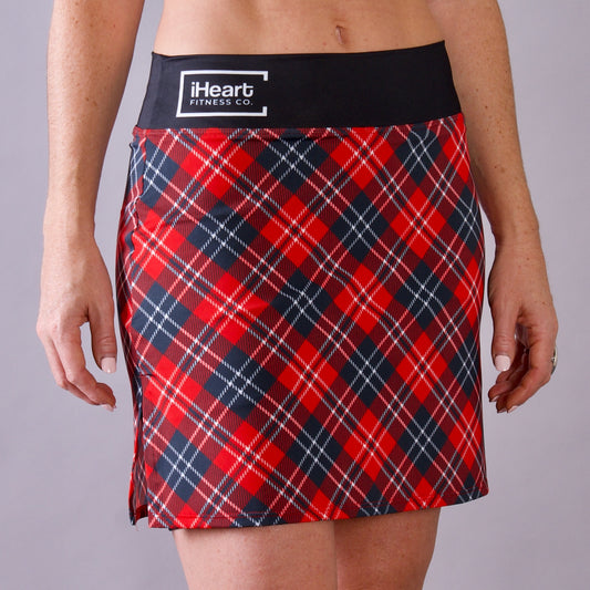 red plaid skort for golf