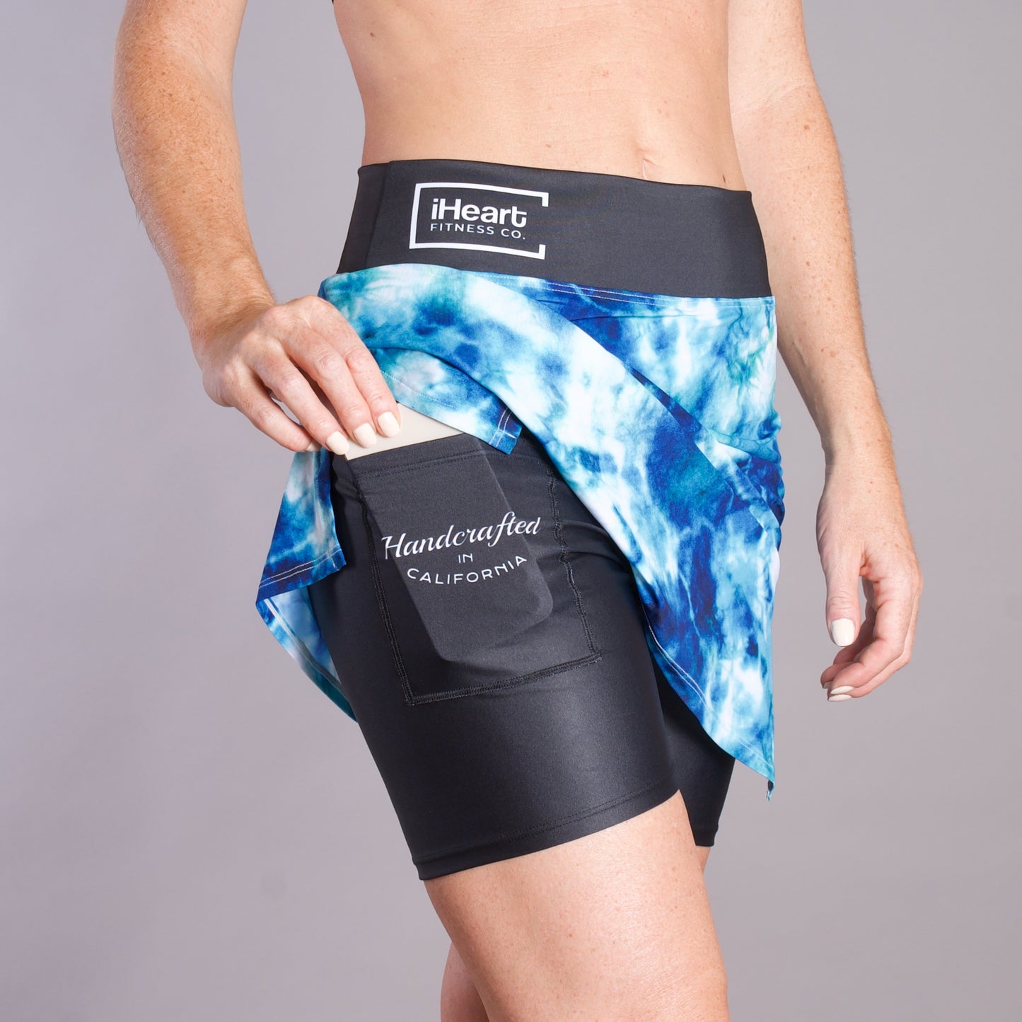 tie dye skort with a hidden pocket